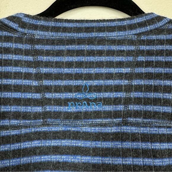 Prana Men’s Owen Crewneck Sweater Pure Blue Stripe Wool Blend Outdoor Cozy XL - Picture 6 of 8